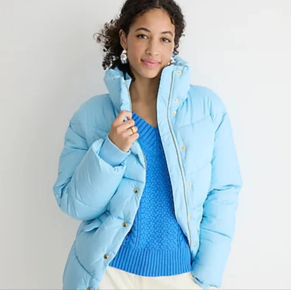 J. Crew Blue Puffer Coat